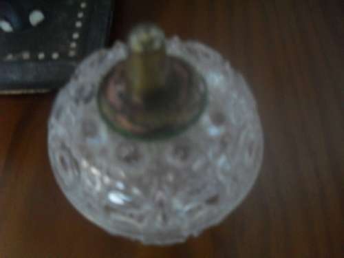 Hobnail Glass Vanity Jar with Metal Handle