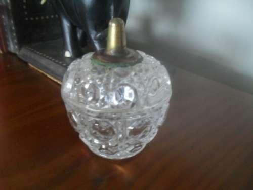 Hobnail Glass Vanity Jar with Metal Handle