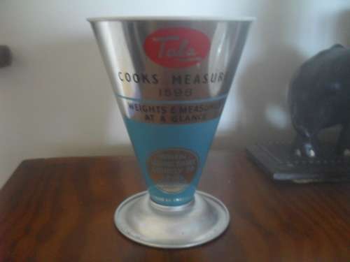 Vintage aluminum Tala measuring cone- 15cm tall 11cm opening base 9cm made in England