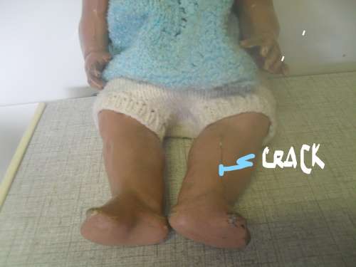*## GORGEOUS VINTAGE BABY FACE COMPOSITE DOLL - 37cm tall, HEAD 31cm CIR.