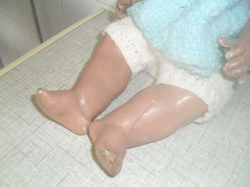 *## GORGEOUS VINTAGE BABY FACE COMPOSITE DOLL - 37cm tall, HEAD 31cm CIR.
