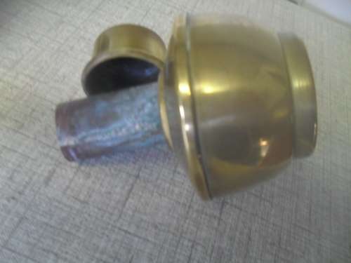 * VICTORIAN TRAVELING BRASS INKWELL.?? not sure- a shoe motif stamped