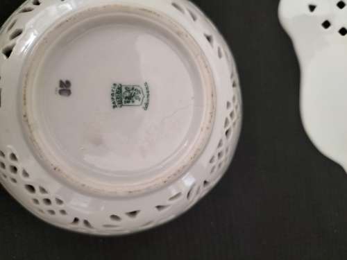 *#DRESDEN WALL PLATE & 2x BAVARIAN SCHUMANN TRINKET DISHES