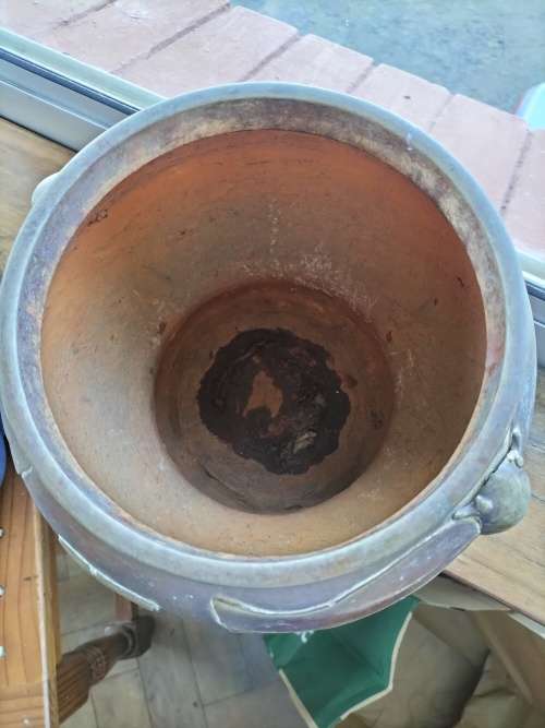 *###A LARGE BRONZE ? ORIENTAL STAMPED SIGNATURE  JARDINIERE with Elephant trunk decor.