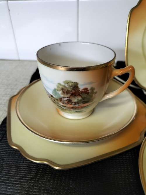 *##3x GORGEOUS CZECHOSLOVAKIA TRIOS PORCELAIN