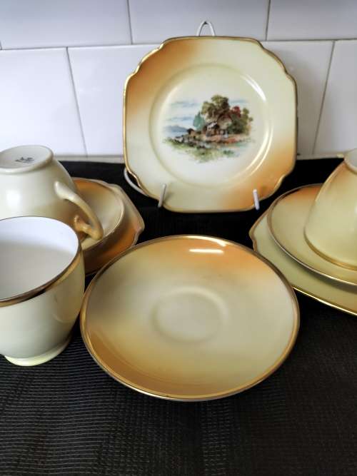 *##3x GORGEOUS CZECHOSLOVAKIA TRIOS PORCELAIN