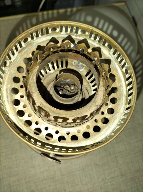An ANTIQUE DUPLEX -ENGLAND BRASS Oil Lamp ELECTRIFIED