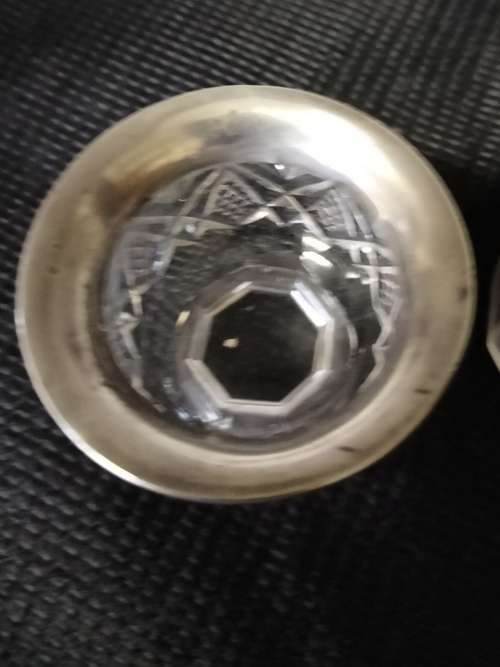 *. #ANTIQUE SILVER LIDDED LADIES DRESSING TABLE PERFUME SET