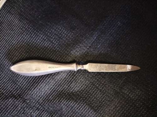Antique silver handled ladies manicure tool - handle 13cm