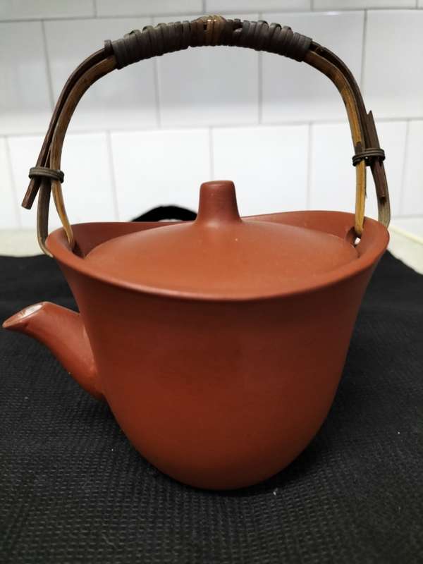 * ## VINTAGE JAPANESE RED CLAY TEA POT.