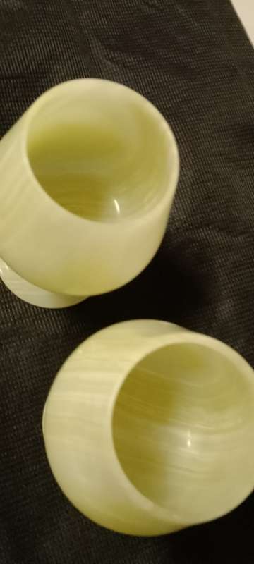 *#A PAIR OF VINTAGE ALABASTER GOBLETS