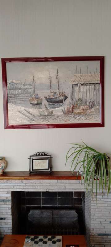 An OIL SEASCAPE ON BOARD - P.STIRRAT