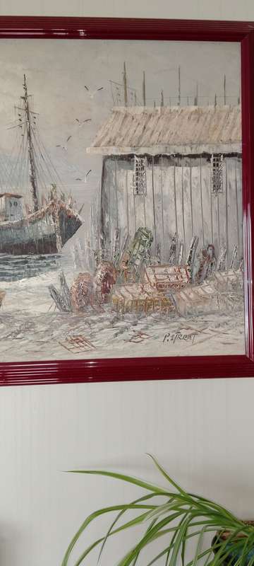 An OIL SEASCAPE ON BOARD - P.STIRRAT
