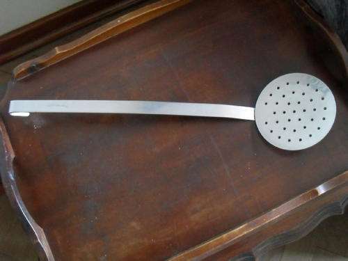 A 50cm long STAINLESS STEEL PRESTIGE LIFTER\ DRAINER? WITH HOLES