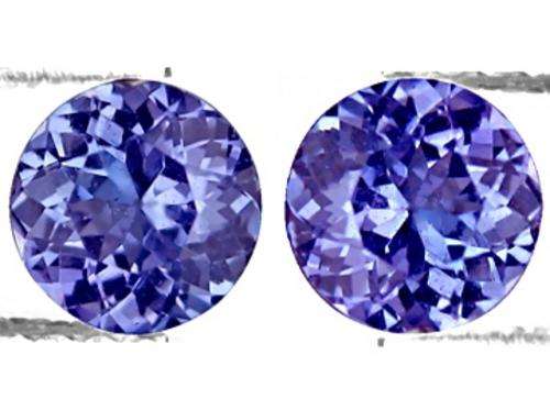 0.94 ct GORGEOUS PAIR ROUND CUT TANZANITE