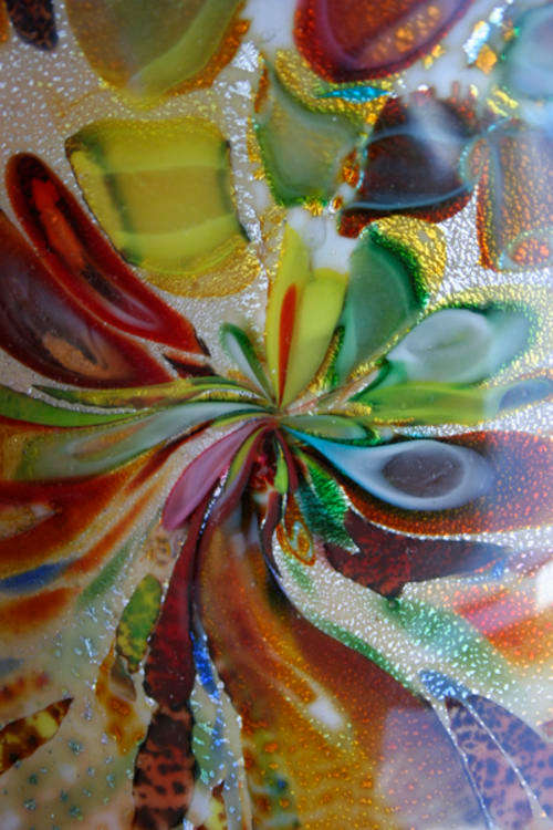 MURANO GLASS TRIANGULAR BOWL - MULTICOLOURED - SEE PHOTOS TO APPRECIATE!