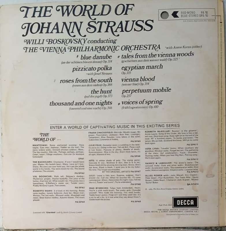 LP - Johann Strauss - The World of Johann Strauss