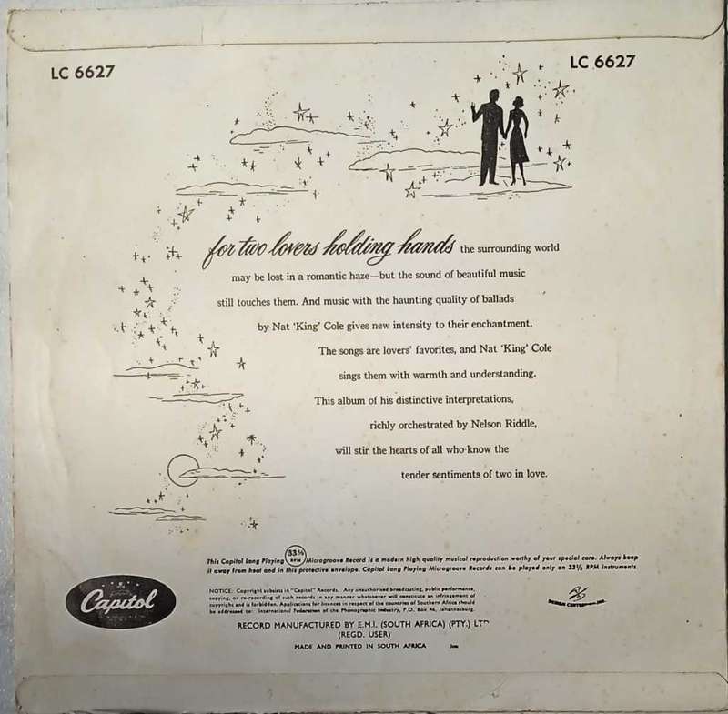 LP - Nat King Cole - Sings for Two in Love