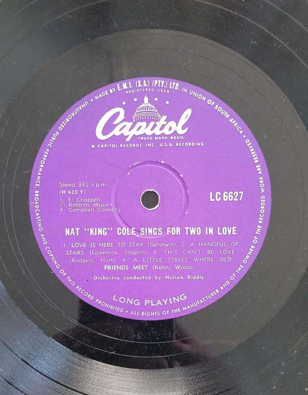 LP - Nat King Cole - Sings for Two in Love