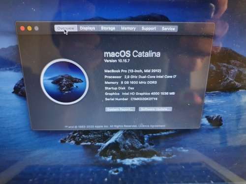 Apple Macbook Pro 13` 2012  i7/8gb/250gb SSD