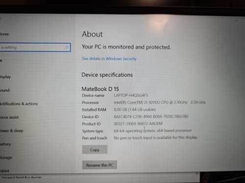 ><< Core i3 10110U 8GB RAM 256GB SSD