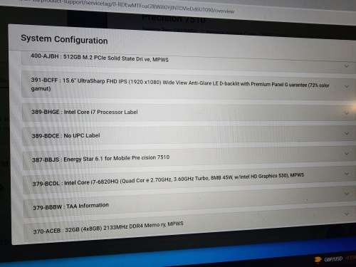 ****DELL PRECISON LAPTOP 7510** Monster Specs - i7, 32Gb Ram, 512gb Nvme, 4Gb GPU