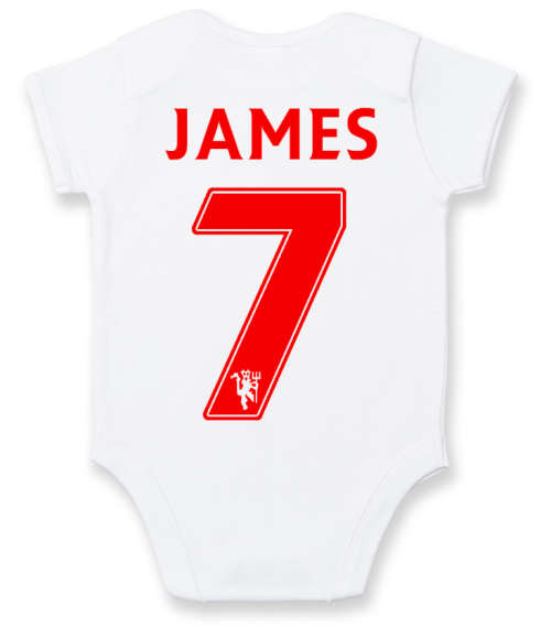 PERSONALISED MANCHESTER UNITED Baby Grow with NAME & NUMBER/Man United's cutest fan baby grow