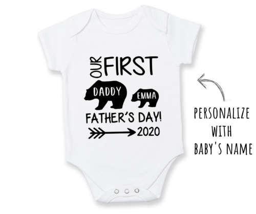 PERSONALISED Our First Father's Day baby outfit / Father's Day present