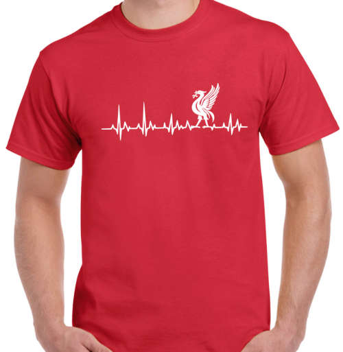 LIVERPOOL Heartbeat Adult T-shirt / YNWA / Liverpool Novelty T-Shirt/ Gift /LFC