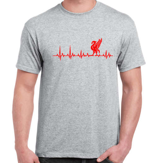 LIVERPOOL Heartbeat Adult T-shirt / YNWA / Liverpool Novelty T-Shirt/ Gift /LFC