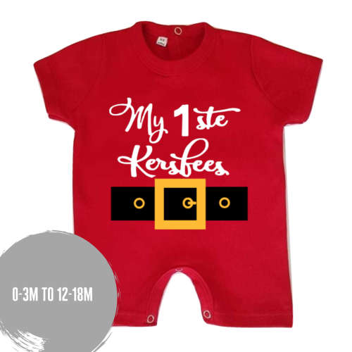 AFRIKAANS My Eerste Kersfees baby romper/1ste Kersfees baby outfit/ Santa outfit/Baby Christmas