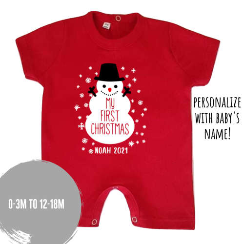Personalized My First Christmas baby romper/1st Christmas baby outfit/ Personalized baby gift/Infant