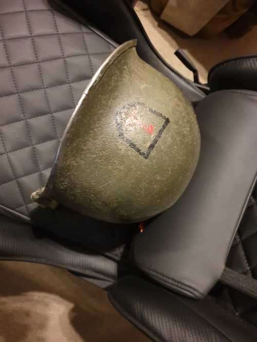 American helmet and medal frame from ww2