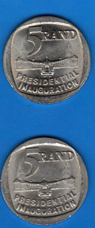 MAJOR ERROR,  MIDDLE STEPS GONE ON THIS COINS, R5 INAUGURATION VERY RARE