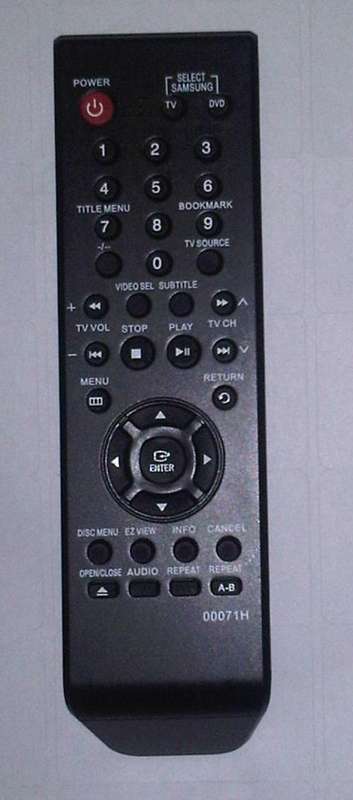 Samsung DVD Remote Control - Replacement Remote 00071H