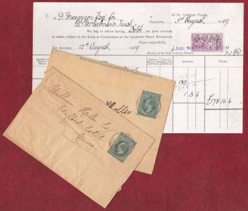 Trinidad newspaper wrappers and Edward vii document 1904-1909.