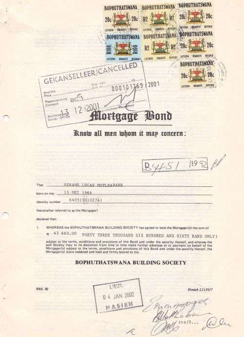 Bophuthatswana DEED complete document 1992.