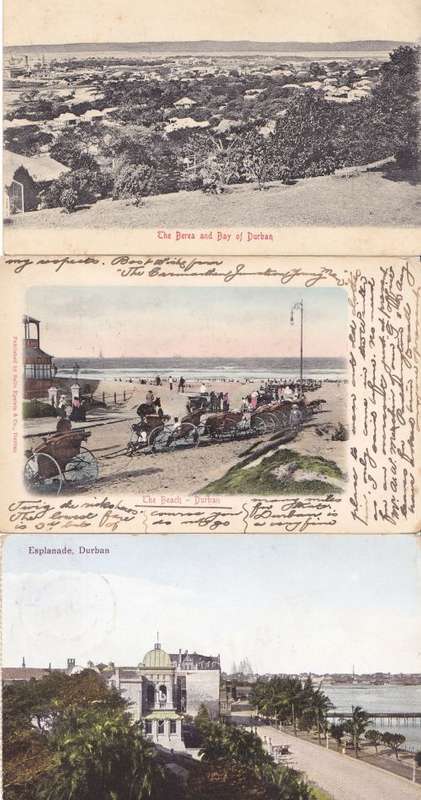 Union early postcards depicting Durban used lot.