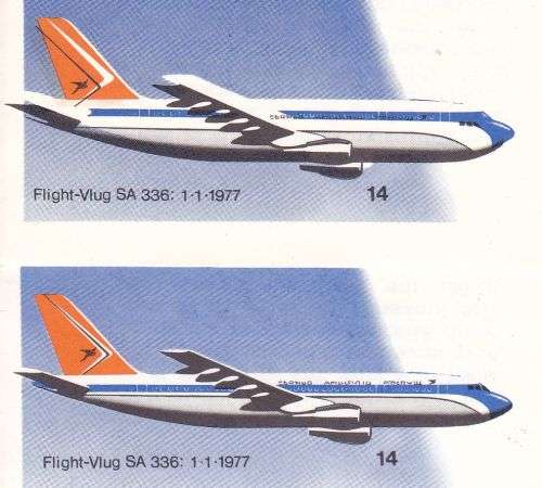 South Africa Airways covers number 14 variety shift plus normal cover.