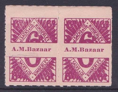 Union A.M.Bazaar 6d discount stamp pair.