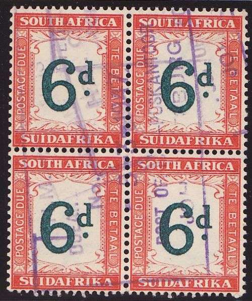 South Africa 1947 Postage Due cancelled DOEANE Johannesburg SGD29.