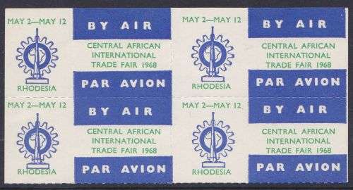 Rhodesia Trade Fair Labels 1968 (x4).