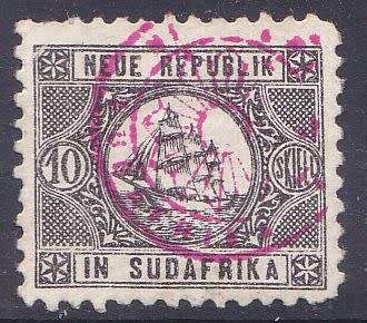 New Republic label sailing ship design fine used.