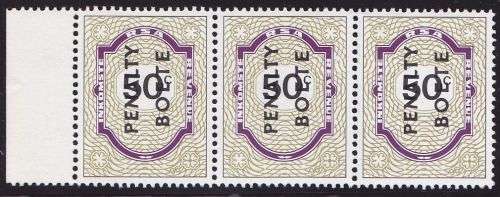 South Africa revenue PENALTY 50c (1996 issue) strip of 3 mint Barefoot 94.