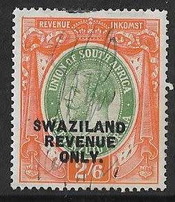 Swaziland revenue fine used 2s6d listed as Barefoot 63.