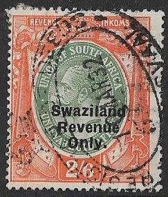 Swaziland revenue fine used 2s6d listed as Barefoot 73.