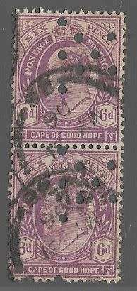 Cape of Good Hope Officials scarce 6d vertical pair.