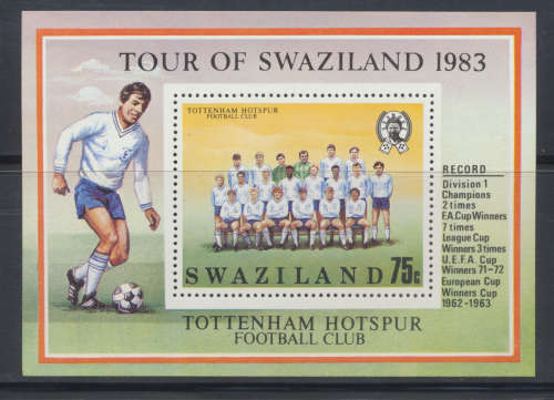 1984 - SWAZILAND TOTTENHAM SPURS  MINI-SHEET - MINT