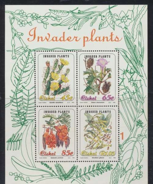 1993 - CISKEI  - INVADER PLANTS  MINI-SHEET   - MINT .