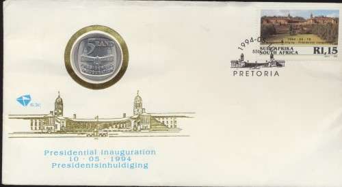 RSA  - MANDELA INAUGURATION  COIN COVER